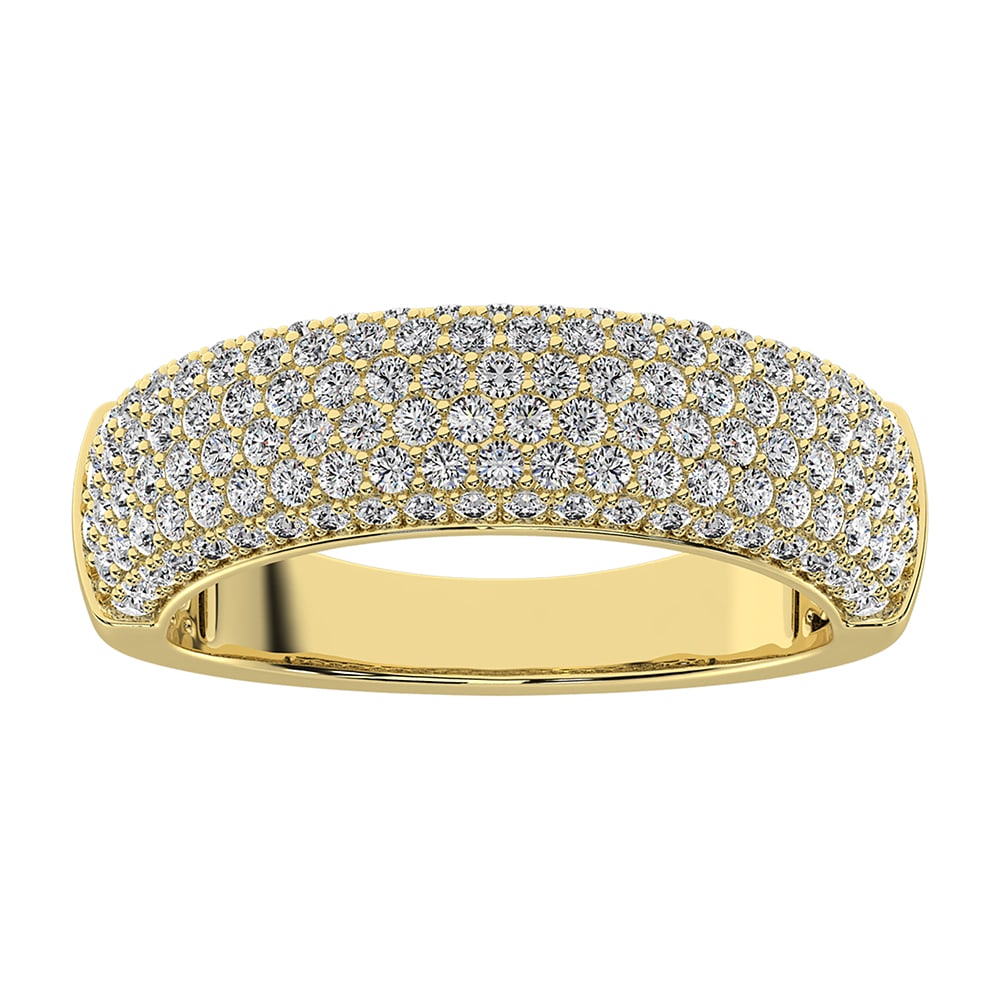 14K Yellow Gold 1 Ct.Tw. Diamond Pave Set Fashion Band: 14K Yellow Gold 1 Ct.Tw. Diamond Pave Set Fashion Band 14k Yellow Gold Stone Color: G-h Stone Clarity: I1 Each ring is presented in standard size 6.5. Complimentary resizing is available between