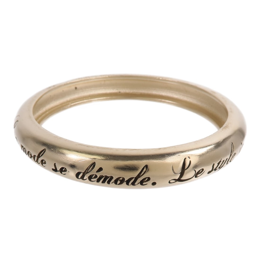 Gold Tone Metal Bangle Bracelet CHANEL CC with Box: Gold Tone Metal Bangle Bracelet CHANEL CC with Box A CHANEL CC bracelet bangle in gold and light gold metal. It comes with a storage box and is in very good AB condition. The listed wrist size is appr