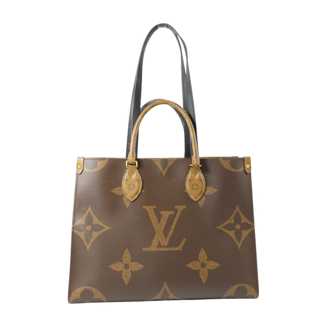 Louis Vuitton On The Go MM 2way Shoulder Bag M45321 Monogram Reverse: Louis Vuitton On The Go MM 2way Shoulder Bag M45321 Monogram Reverse Louis Vuitton OnTheGo MM shoulder bag in Monogram Reverse coated canvas with a brown finish. This women's 2-way handbag features an