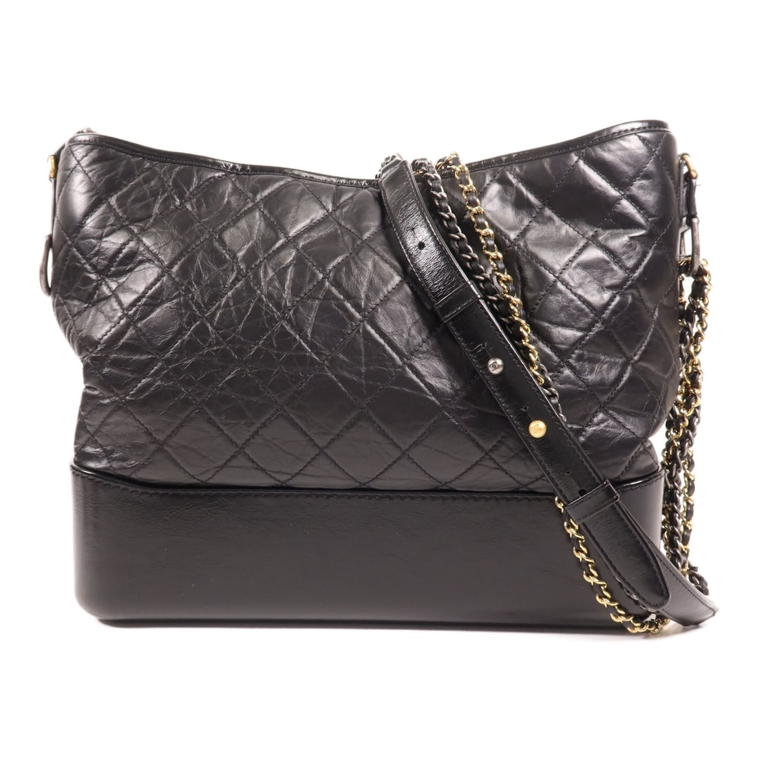 CHANEL Gabrielle A93824 large black calfskin shoulder bag: CHANEL Gabrielle A93824 large black calfskin shoulder bag CHANEL CC Gabrielle Large Chain Shoulder Bag in black calfskin leather. This shoulder bag is model A93824 and is described as being in AB Very