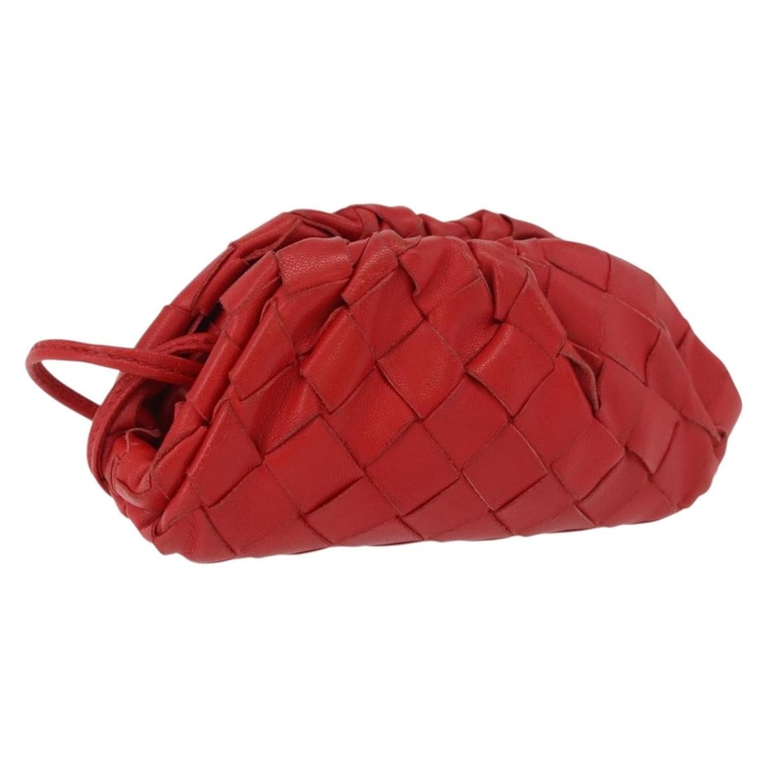 Bottega Veneta Intrecciato Red Leather Womens Shoulder Bag 141432: Bottega Veneta Intrecciato Red Leather Womens Shoulder Bag 141432 Bottega Veneta Intrecciato shoulder bag in red leather. This women's bag is made in Italy and is offered with reasonable wear and tear