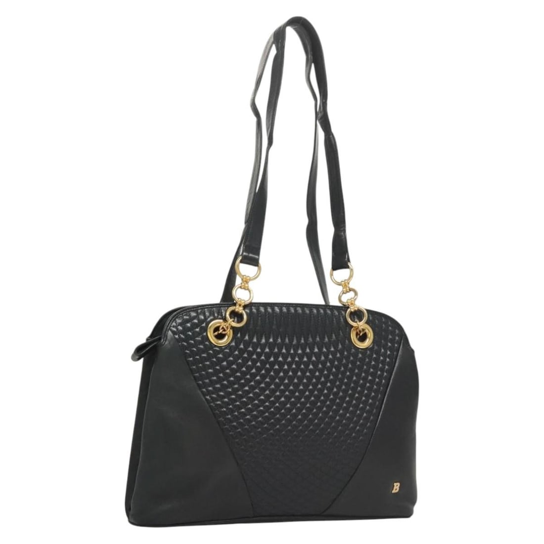 Bally Vintage Navy Leather Shoulder Bag Made in Italy: Bally Vintage Navy Leather Shoulder Bag Made in Italy This Bally vintage shoulder bag is crafted from quilted navy leather and designed for women. Made in Italy, the bag features a spacious interior a