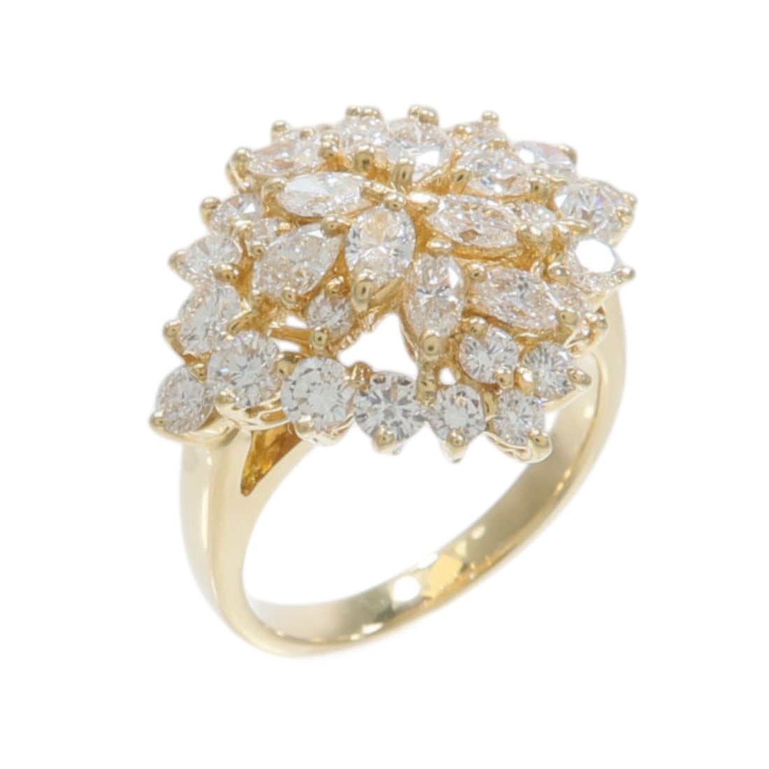 18K Yellow Gold Diamond Ring Womens Size 5.5 2.01ct: 18K Yellow Gold Diamond Ring Womens Size 5.5 2.01ct Diamond ring crafted in 18K yellow gold with a clear diamond centerpiece. This women's ring is presented in very good condition and comes with no ac