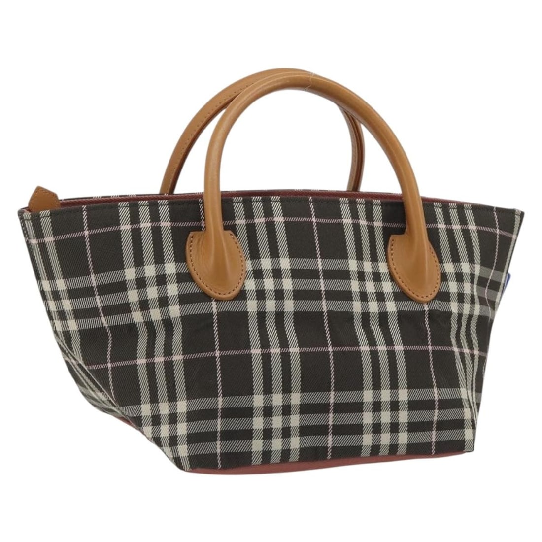 Burberry Blue Label Nova Check Nylon Tote Brown Silver: Burberry Blue Label Nova Check Nylon Tote Brown Silver Burberry Blue Label tote bag in brown and silver nylon with the Nova Check pattern. Made in Japan, this women's tote is offered without the origi