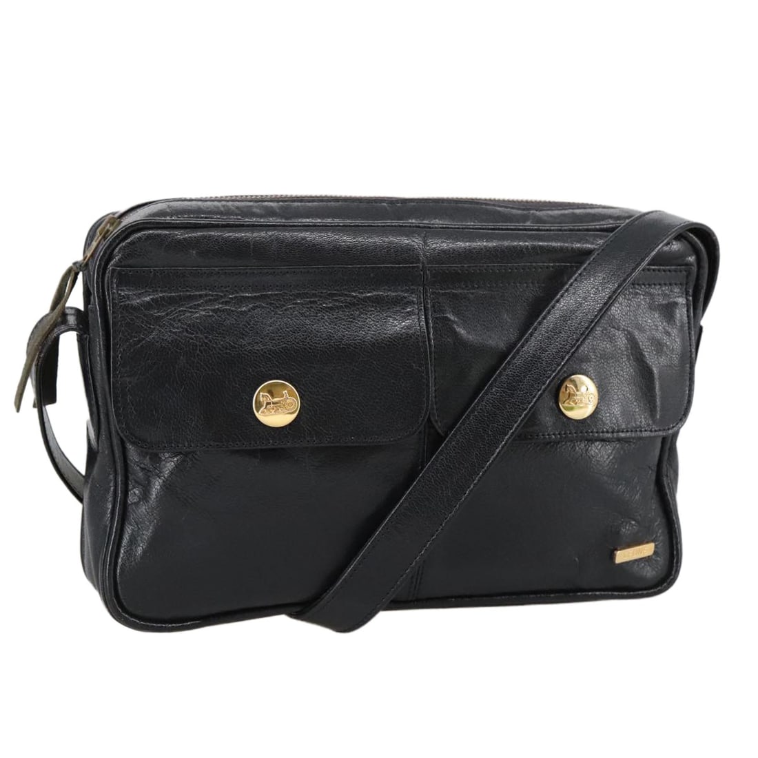 Celine Vintage Black Leather Unisex Bag 22cm x 15cm x 5cm: Celine Vintage Black Leather Unisex Bag 22cm x 15cm x 5cm Vintage Celine leather bag in black with a unisex design. Made in France, this piece shows honest vintage wear consistent with good condition,