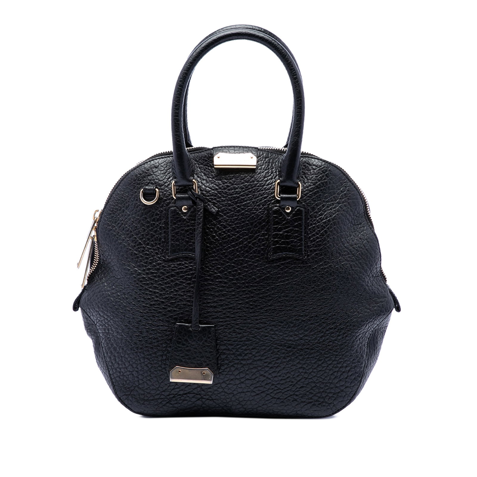 Burberry Heritage Orchard Large Grained Calfskin Bowling Bag Black (1 of 6)