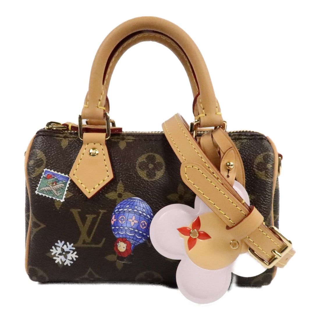 Louis Vuitton Nano Speedy M15330 Monogram 2way Shoulder Bag Brown: Louis Vuitton Nano Speedy M15330 Monogram 2way Shoulder Bag Brown Louis Vuitton Nano Speedy 2-way shoulder bag in brown Monogram PVC coated canvas. This women's handbag features a top handle and a det