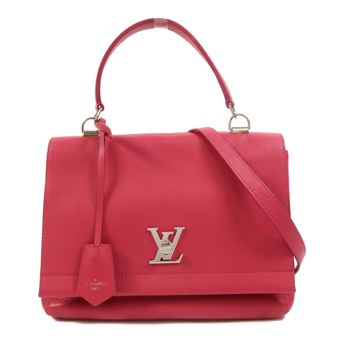 Louis Vuitton Lockme 2 M50249 Pink Calfskin 2 Way Shoulder Bag: Louis Vuitton Lockme 2 M50249 Pink Calfskin 2 Way Shoulder Bag Louis Vuitton Lockme 2 2-way shoulder bag in pink calfskin leather. This women's bag features a turn-lock closure, two open interior pock
