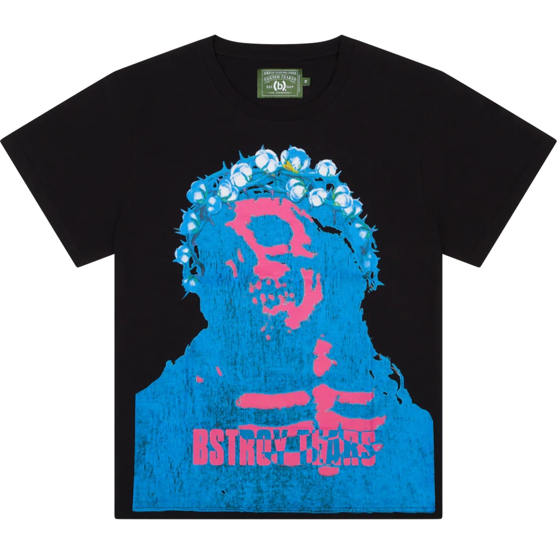 Denim Tears Bstroy Tears Crown Cotton T Shirt Black Medium: Denim Tears Bstroy Tears Crown Cotton T Shirt Black Medium Authentic Denim Tears Bstroy Tears Crown Made Of Cotton black tee in un-used, unworn condition. A streetwear T-shirt offered in size Medium. 