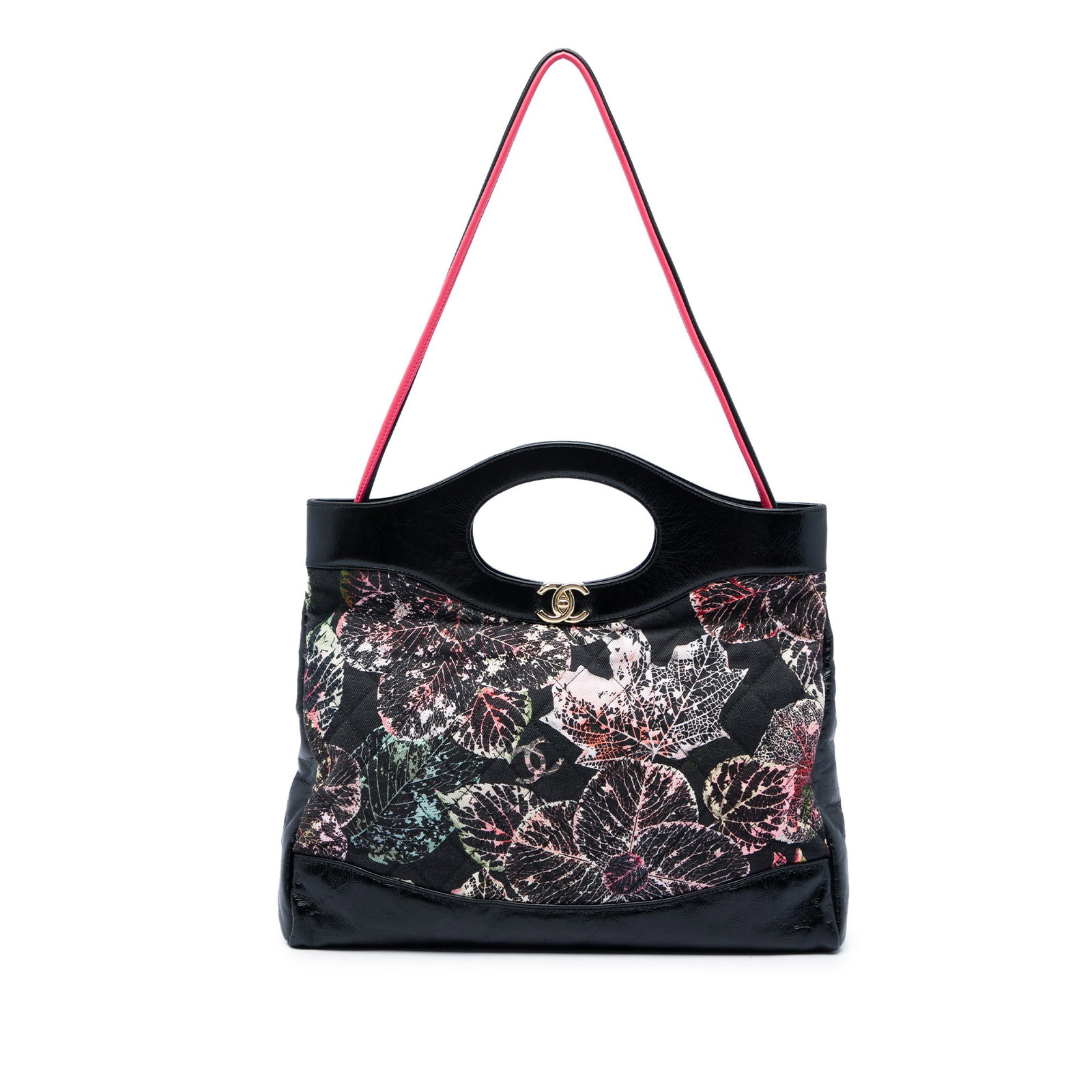Chanel 31 Shopping Tote Printed Canvas Glazed Calfskin Black (1 of 7)