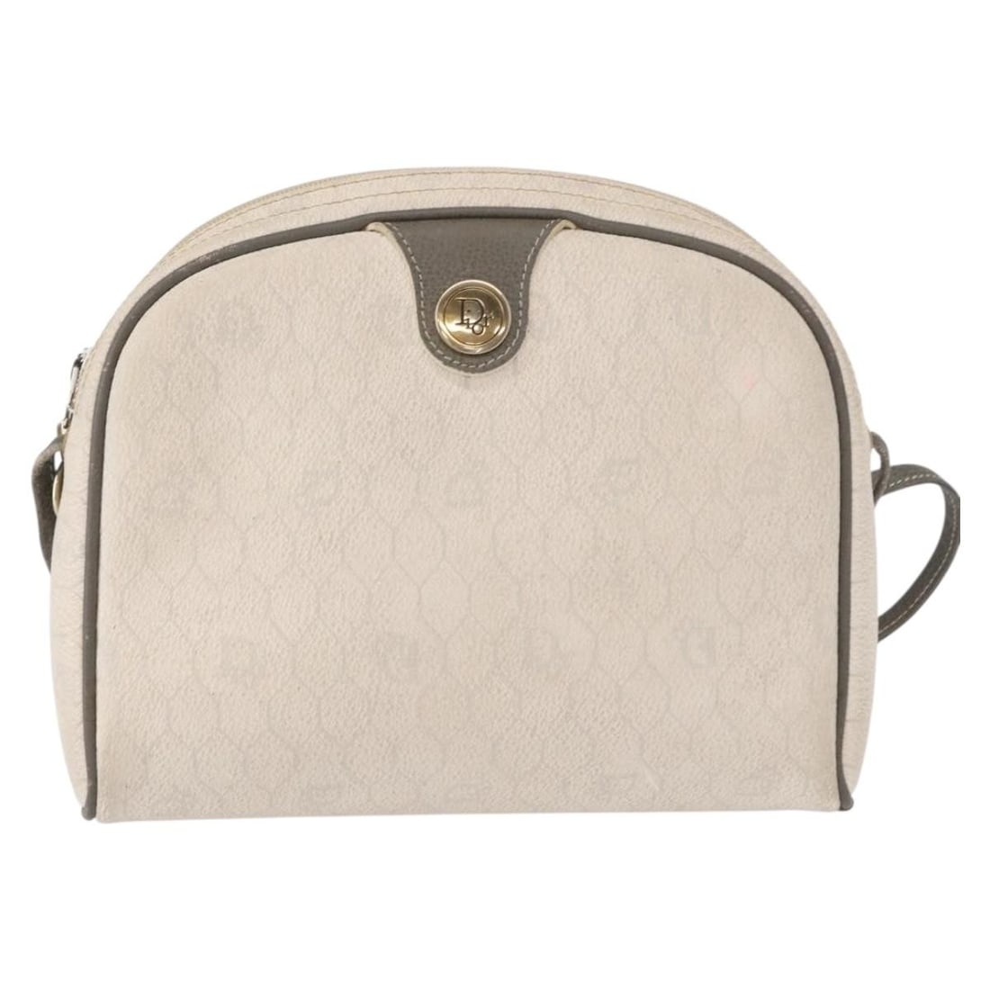 Christian Dior Vintage Honeycomb White Canvas Shoulder Bag (1 of 18)