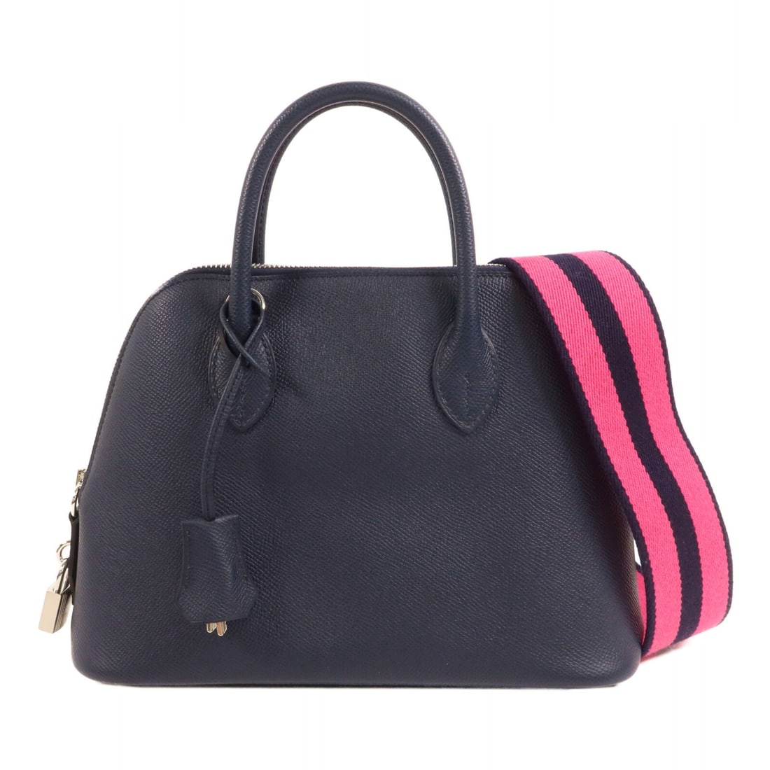 Hermes Bolide 27 Epsom Calfskin 2 Way Bag Bleu Navy PHW: Hermes Bolide 27 Epsom Calfskin 2 Way Bag Bleu Navy PHW Hermes Bolide 27 2-way shoulder bag in Bleu Navy Veau Epsom leather with palladium-tone hardware. This women's bag features a structured silhoue