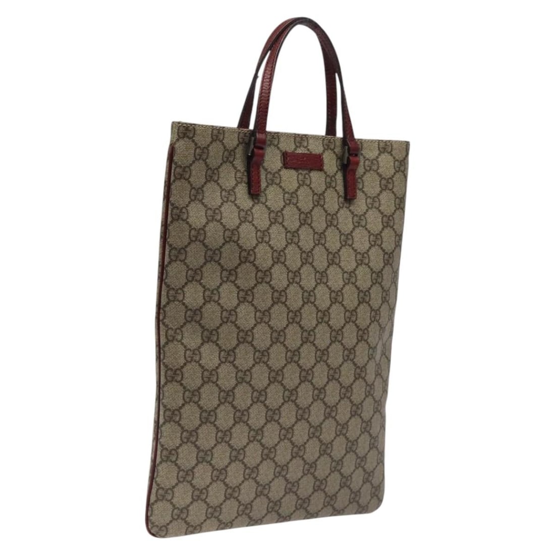 Gucci 117551 GG Supreme Beige PVC Leather Hand Bag: Gucci 117551 GG Supreme Beige PVC Leather Hand Bag A Gucci hand bag in beige PVC leather and GG canvas, made in Italy. It comes with a dust bag and is identified by product line 117551. The bag shows 