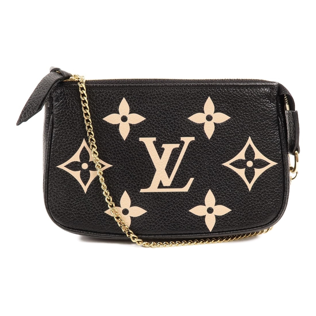 Louis Vuitton M80732 Mini Pochette Accessory Pouch Black Monogram Empreinte: Louis Vuitton M80732 Mini Pochette Accessory Pouch Black Monogram Empreinte Louis Vuitton Mini Pochette Clutch, model M80732, in Black Monogram Empreinte and calfskin (cowhide). This women's accessory