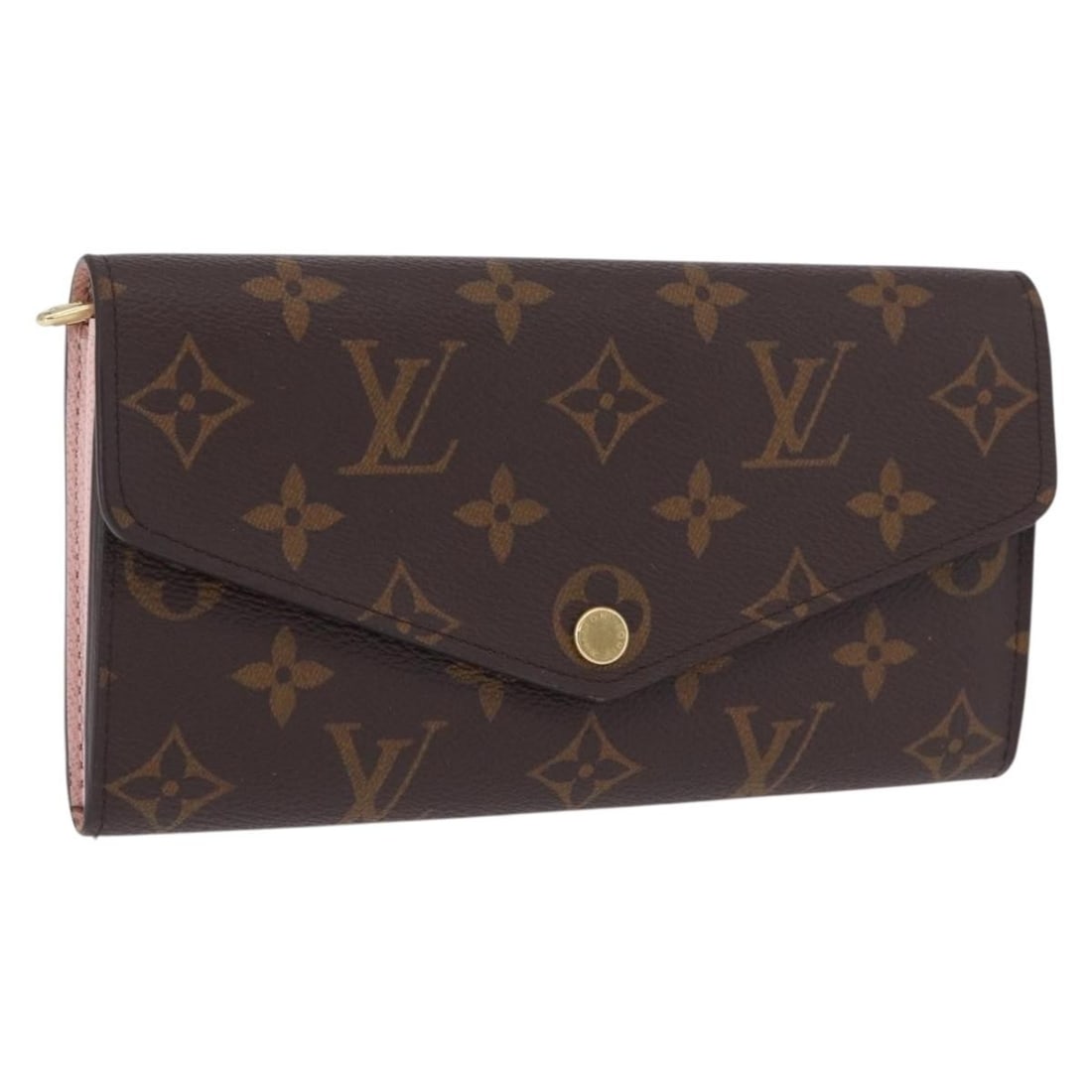 Louis Vuitton M62235 Sarah long wallet Monogram Rose Valerine: Louis Vuitton M62235 Sarah long wallet Monogram Rose Valerine Louis Vuitton Portefeuille Sarah long wallet in Monogram canvas with Rose valerine interior. Made in France, this women's wallet includes 