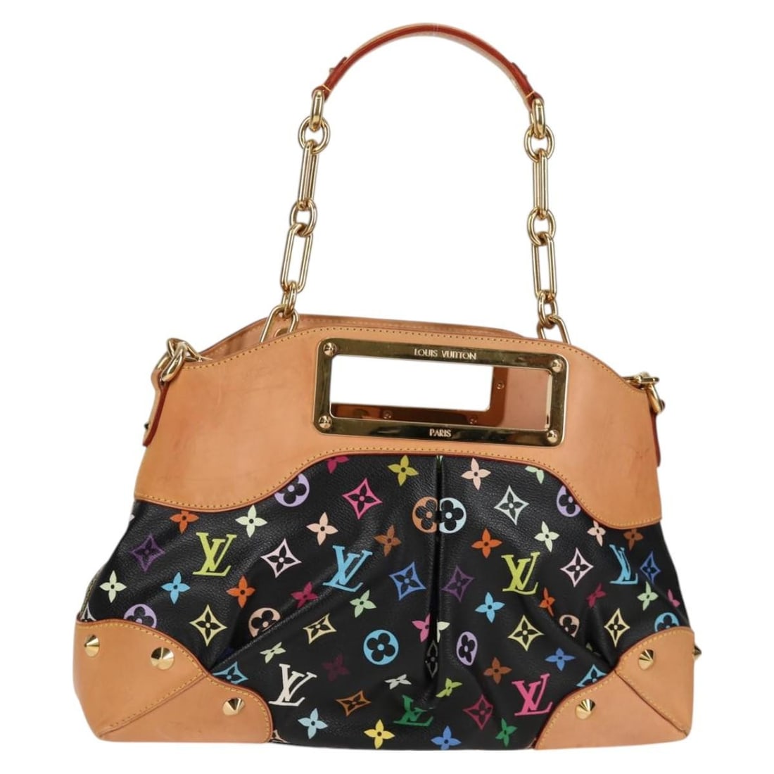 Louis Vuitton M40256 Judy MM 2Way Handbag Black Monogram Multicolor Canvas (1 of 18)