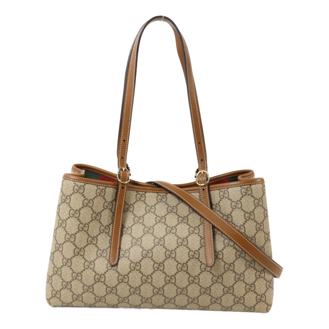 GUCCI GG Emblem Medium 2way Shoulder Bag 815214 Brown Coated Canvas (1 of 15)