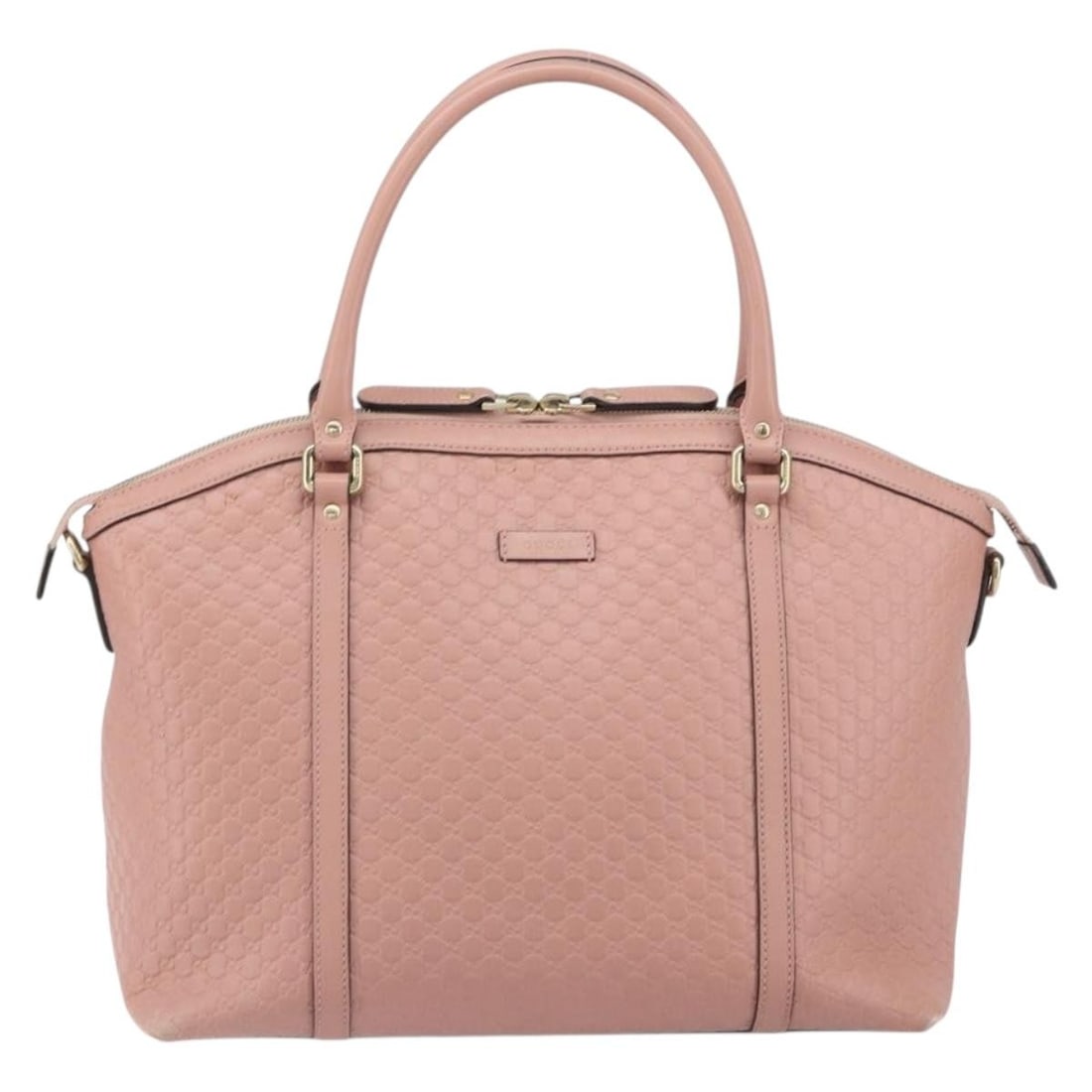 Gucci Britt Dome Satchel in Pink Leather Convertible: Gucci Britt Dome Satchel in Pink Leather Convertible Gucci Britt Convertible Dome Satchel in pink leather. This female handbag is a convertible dome satchel with a Microguccissima leather finish, made