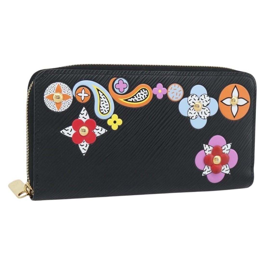 Louis Vuitton M62296 Epi Leather Zippy Long Wallet Black: Louis Vuitton M62296 Epi Leather Zippy Long Wallet Black Louis Vuitton Epi Flower Zippy long wallet in black Epi leather. Made in Spain, this women's wallet includes the dust bag and item box. Conditi
