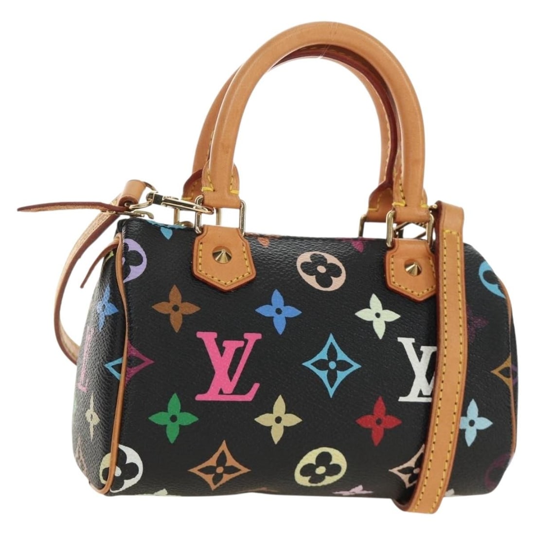 Louis Vuitton M92644 Mini Speedy Hand Bag Monogram Multicolor Black: Louis Vuitton M92644 Mini Speedy Hand Bag Monogram Multicolor Black Louis Vuitton Mini Speedy handbag in Monogram Multicolor Canvas with a black exterior, made in France. It comes with a dust bag and 