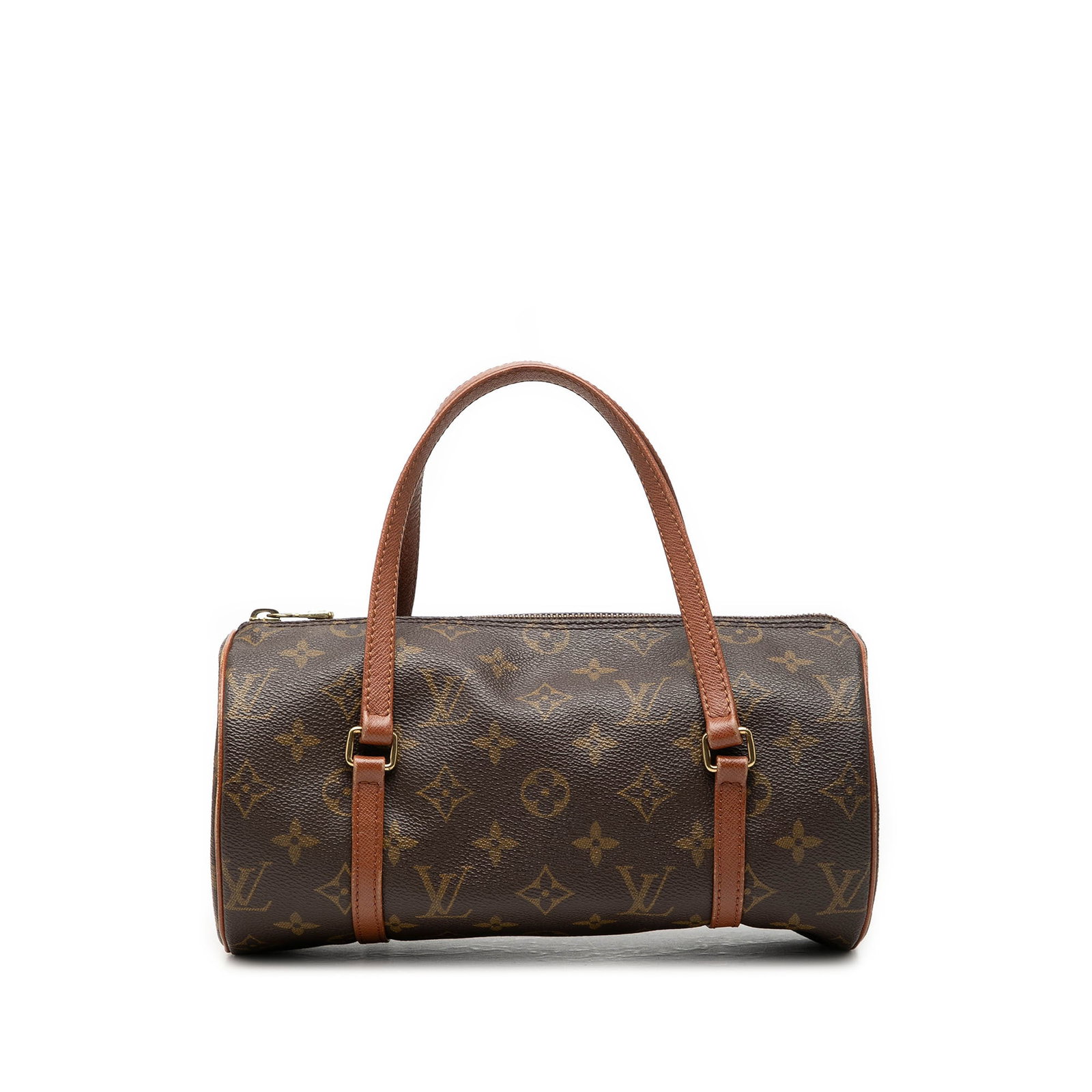 Louis Vuitton Papillon 26 Monogram Canvas Handbag: Louis Vuitton Papillon 26 Monogram Canvas Handbag Louis Vuitton Monogram Papillon 26 handbag with a monogram canvas body, leather trim, flat leather handles, and a top zip closure. Made in France. Con