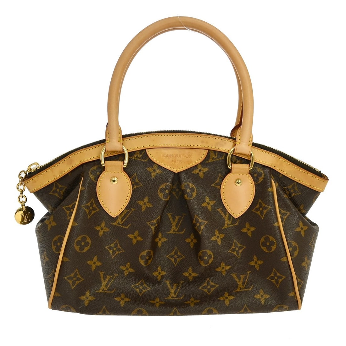Louis Vuitton Tivoli PM Monogram Canvas Tote M40143 SD1180: Louis Vuitton Tivoli PM Monogram Canvas Tote M40143 SD1180 Vintage Louis Vuitton Monogram Tivoli PM handbag with a zip closure and brown monogram canvas and leather construction. The bag features logo