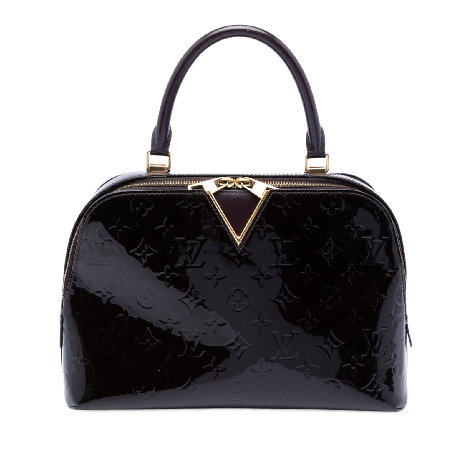 Louis Vuitton Melrose Monogram Vernis Purple Bag: Louis Vuitton Melrose Monogram Vernis Purple Bag This Louis Vuitton Monogram Vernis Melrose bag features a vernis leather body in a striking purple color, complemented by a rolled leather handle. The 