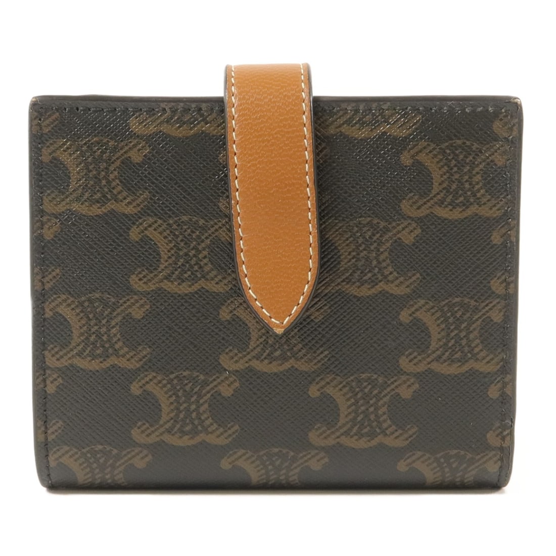 CELINE 10H262DB7 Small Strap Triomphe Bi Fold Wallet Brown (1 of 18)