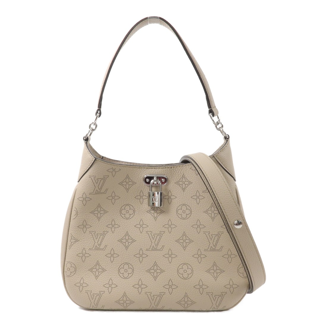Louis Vuitton All Aroud PM Mahina shoulder bag beige M27336: Louis Vuitton All Aroud PM Mahina shoulder bag beige M27336 Louis Vuitton All Aroud PM shoulder bag in beige Mahina calfskin. This women's bag features a structured shoulder bag design with a magnetic