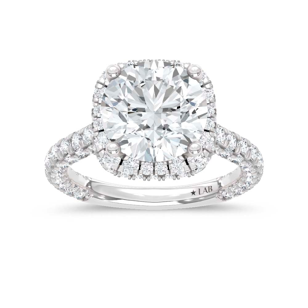 14K White Gold Lab Grown Diamond 6 1/20 Ct.Tw. Engagement Ring (IGI Certified Center 4ct) (1 of 4)