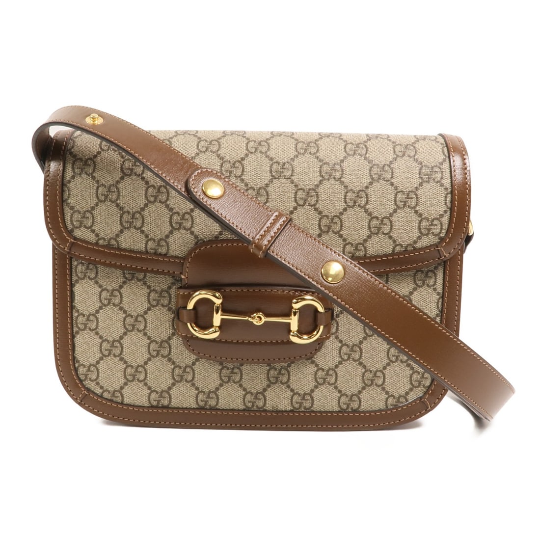 GUCCI Horsebit 1955 Shoulder Bag 602204 Brown Coated Canvas (1 of 16)