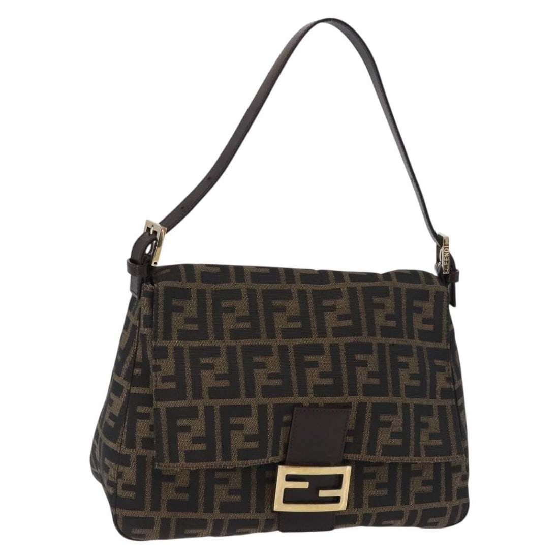 Fendi Mamma Baguette Zucca Canvas Shoulder Bag Brown Black: Fendi Mamma Baguette Zucca Canvas Shoulder Bag Brown Black Authentic Fendi Mamma Baguette shoulder bag in brown and black Zucca canvas. This women's shoulder bag includes a dust bag and is made in Ita