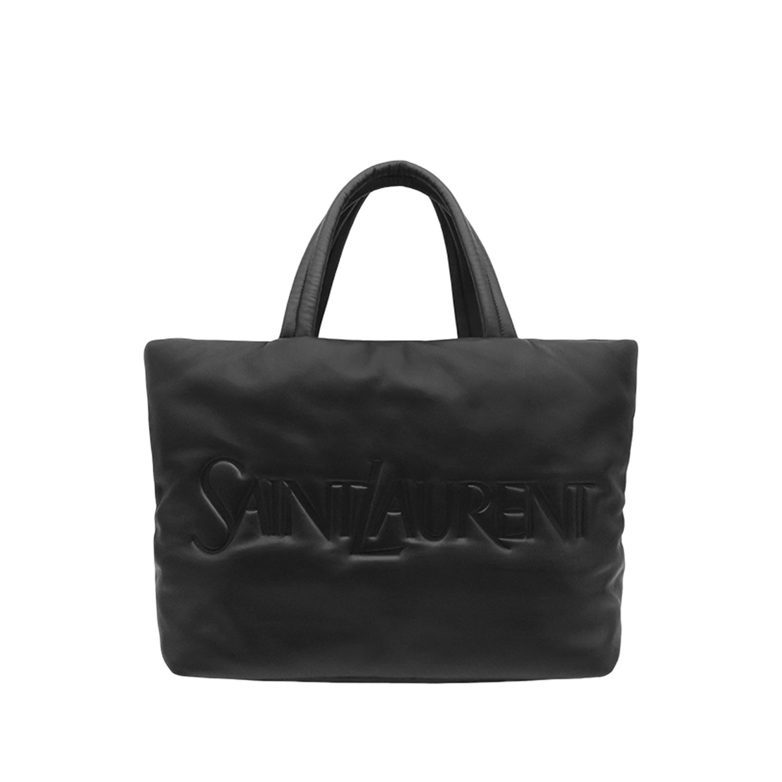 Saint Laurent Wide Puffer Tote Black Lambskin Leather Bag (1 of 12)