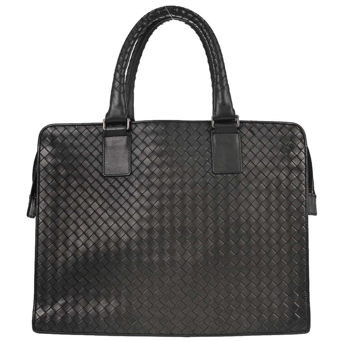 Bottega Veneta Top Zip black leather intrecciato bag: Bottega Veneta Top Zip black leather intrecciato bag Bottega Veneta Top Zip bag in black leather with the brand's signature Intrecciato woven design. Made in Italy, this women's bag is presented in go