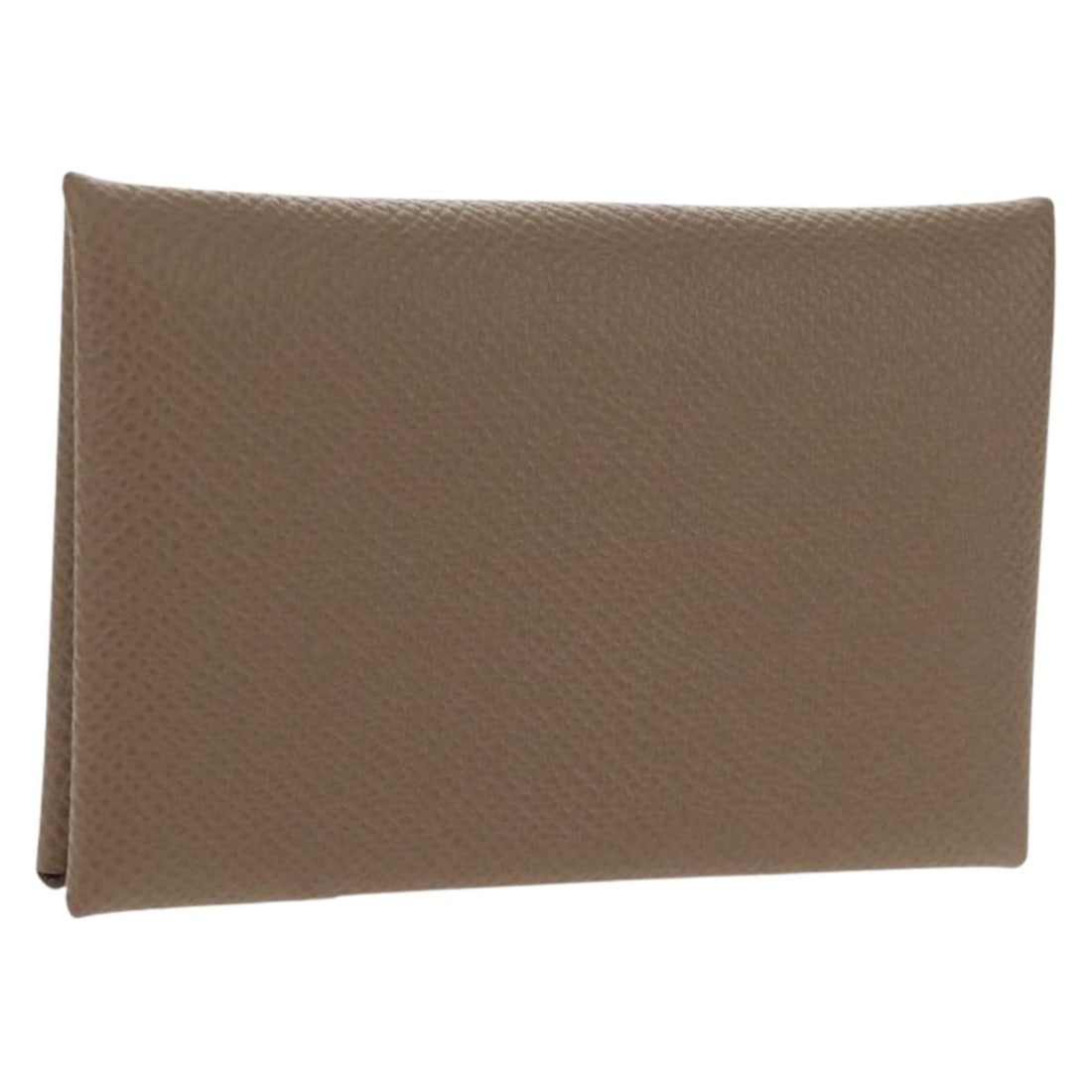 Hermes Calvi Leather Coin Purse Beige Silver with Box: Hermes Calvi Leather Coin Purse Beige Silver with Box Hermes Calvi coin purse in beige leather with silver-tone detailing. Made in France, this women's accessory includes the original item box. It is 