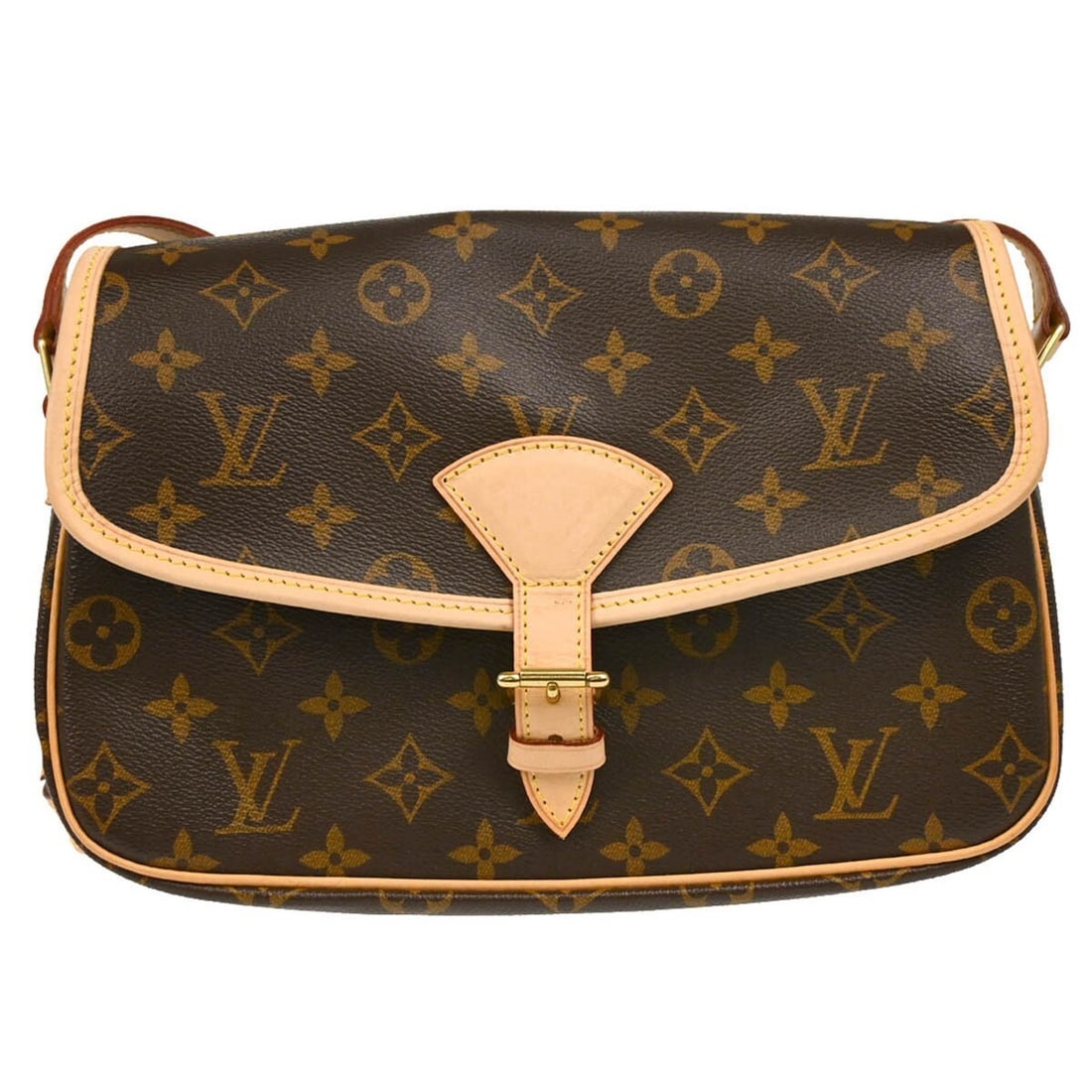 Louis Vuitton Sologne Monogram Canvas Crossbody Bag M42250: Louis Vuitton Sologne Monogram Canvas Crossbody Bag M42250 Louis Vuitton Sologne shoulder bag in brown Monogram canvas with leather trim and an adjustable crossbody strap. This medium bag features a f