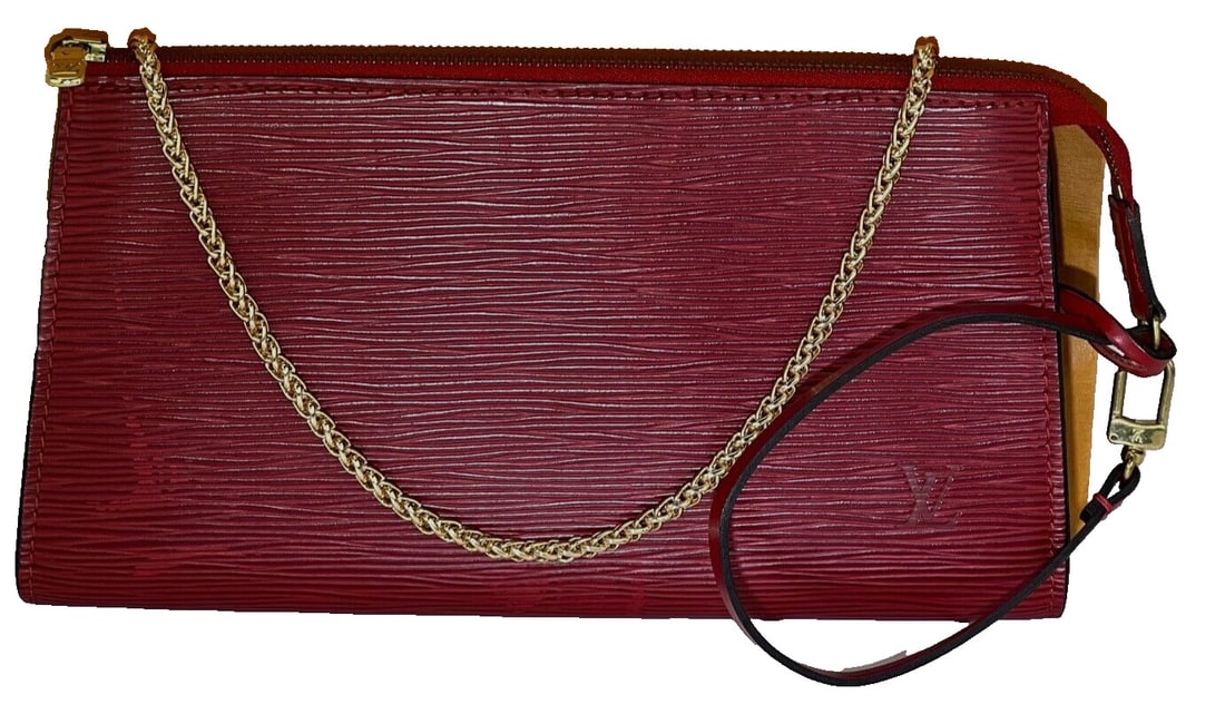 Louis Vuitton Epi 24 Pochette Accessoires Red Leather Crossbody Bag: Louis Vuitton Epi 24 Pochette Accessoires Red Leather Crossbody Bag This Louis Vuitton Epi 24 Pochette Accessoires is a stylish red leather crossbody bag perfect for casual, formal, or party occasions