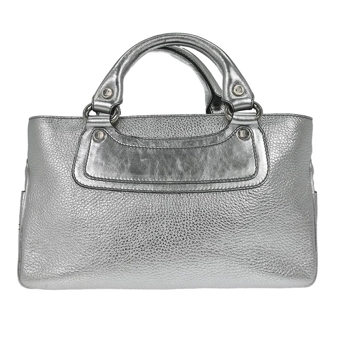 CELINE Boogie Medium Silver Leather Tote Handbag (1 of 10)