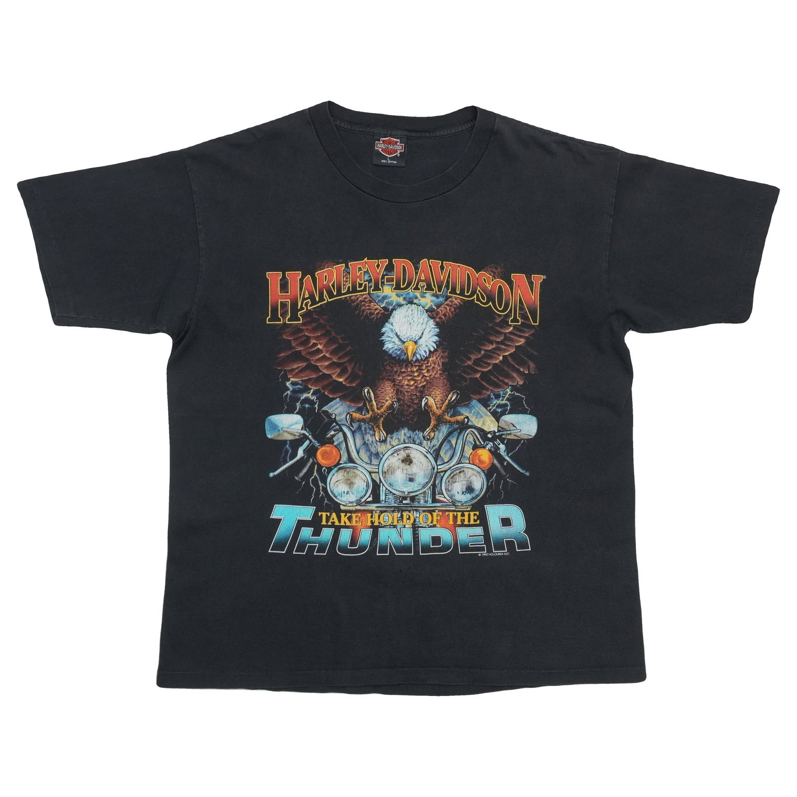 Harley Davidson Take Hold 1992 Vintage Black T Shirt XL (1 of 7)