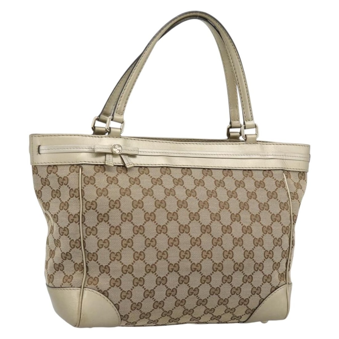 Gucci 257061 GG Canvas Beige Handbag Gold Tone: Gucci 257061 GG Canvas Beige Handbag Gold Tone Gucci hand bag in beige GG canvas with gold-tone accents. This women's bag is made in Italy and has been customized with repainting. It includes only the