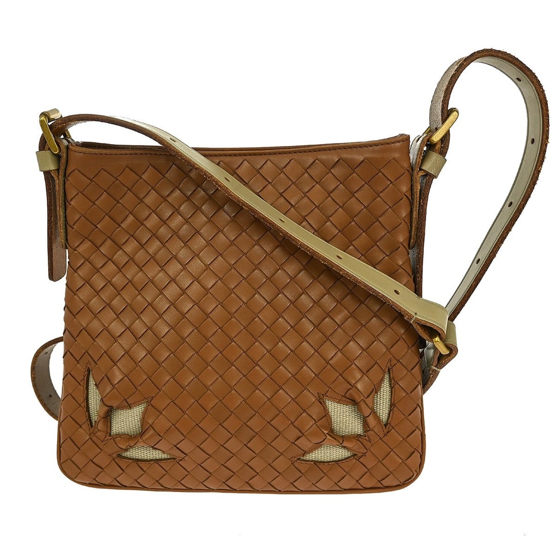 Bottega Veneta Intrecciato Leather Zip Shoulder Bag Brown: Bottega Veneta Intrecciato Leather Zip Shoulder Bag Brown Bottega Veneta Intrecciato shoulder bag in brown leather, designed in a medium size with a zip closure and shoulder strap. The bag features in