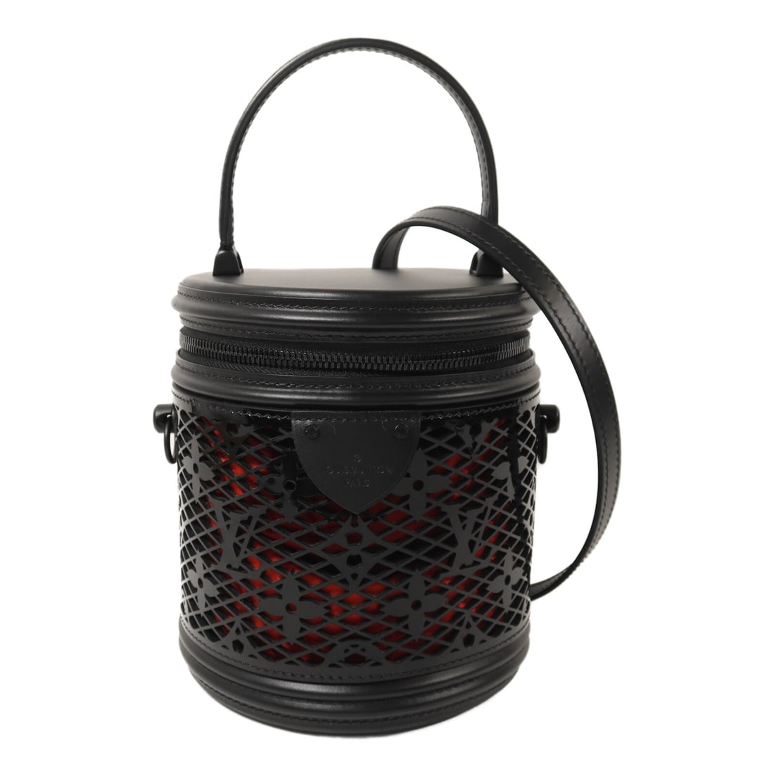 Louis Vuitton M20363 Cannes 2 Way Vanity Shoulder Bag Black: Louis Vuitton M20363 Cannes 2 Way Vanity Shoulder Bag Black Louis Vuitton Cannes 2 Way Shoulder Vanity Bag, model M20363, in black Monogram lace and leather. This women's bag features a 2-way shoulder