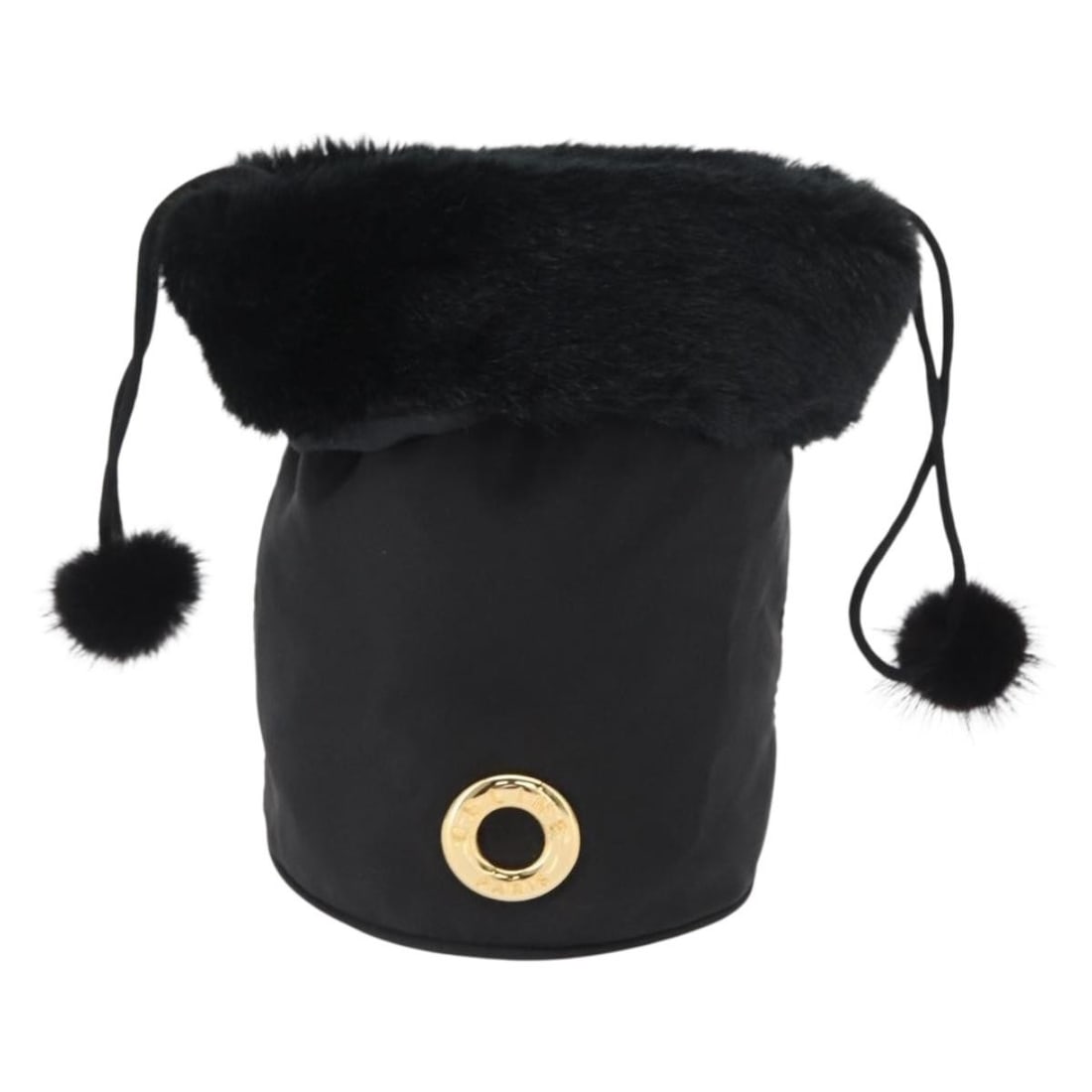 Celine Vintage Pouch Black Nylon Bag: Celine Vintage Pouch Black Nylon Bag Celine Vintage Pouch in black nylon, made in France. The bag is described as being in good, well-kept condition with light signs of use, including shape distortion