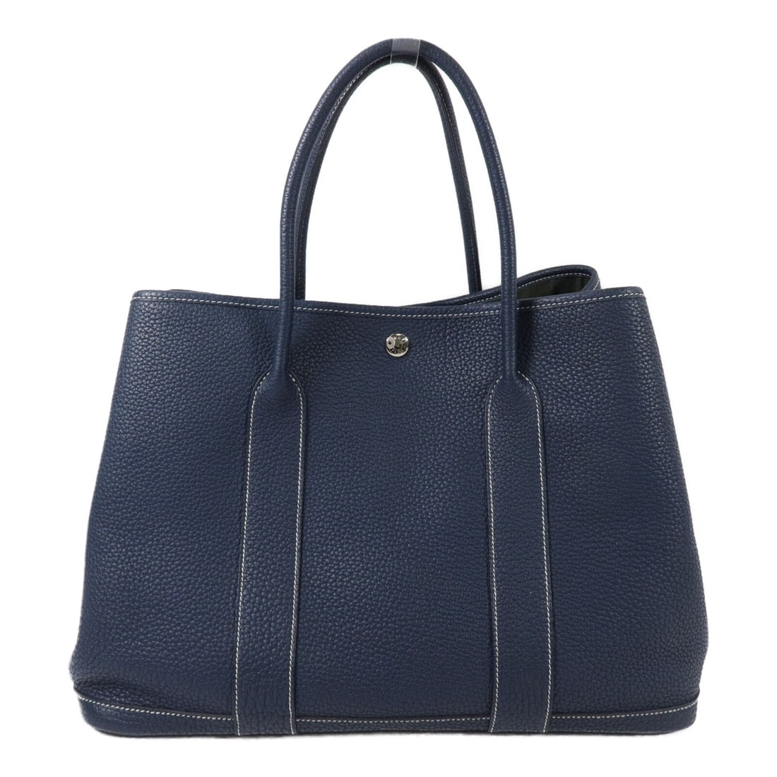 Hermes Garden Party PM Negonda Leather Handbag Bleu de Prusse PHW (1 of 12)