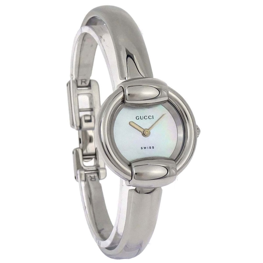 Gucci 1400L Womens Stainless Steel Wristwatch Pink Dial Quartz Swiss Made: Gucci 1400L Womens Stainless Steel Wristwatch Pink Dial Quartz Swiss Made This Gucci 1400L women's wristwatch features a quartz battery movement, analog display, and stick indexes. It has a silver sta