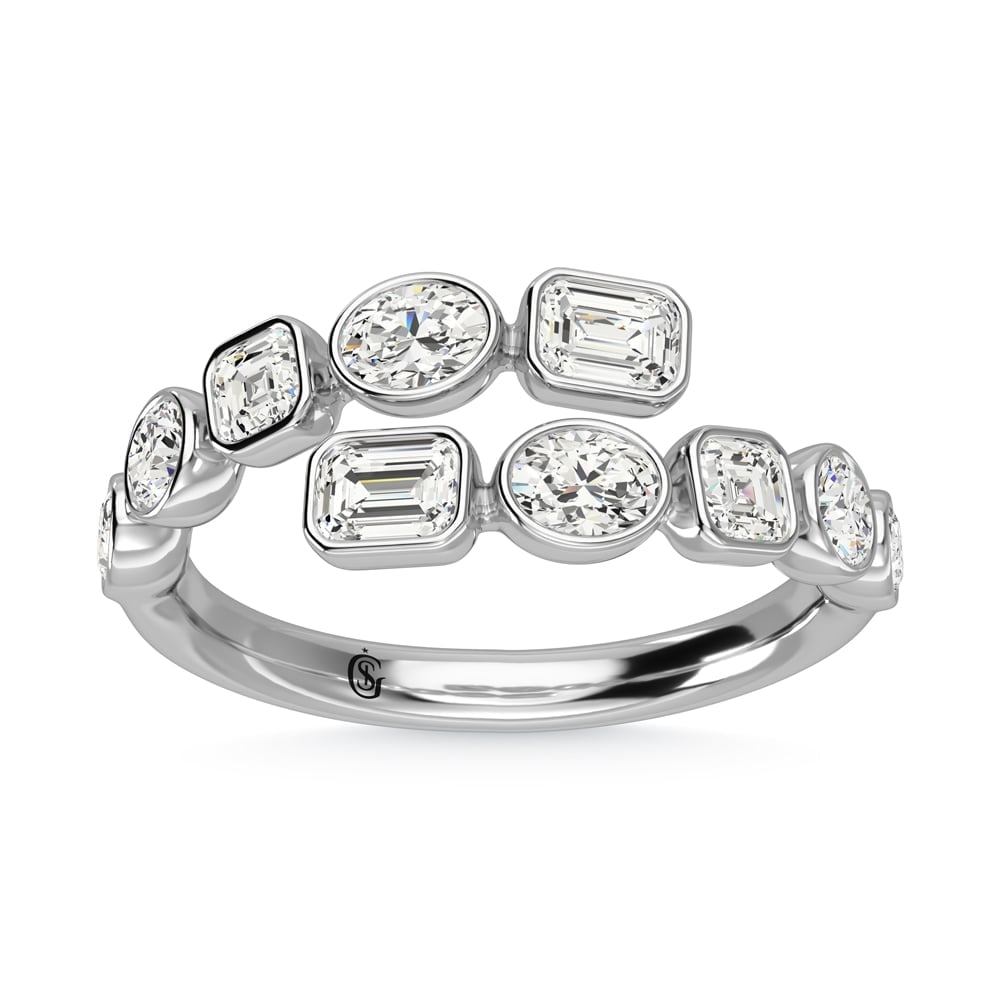 14K White Gold Diamond 1 3/8 Ct.Tw. Fancy Cut Fashion Ring (1 of 4)