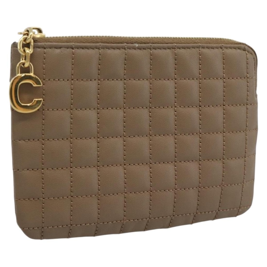 CELINE Leather Coin Purse Beige Gold with Dust Bag Box (1 of 18)