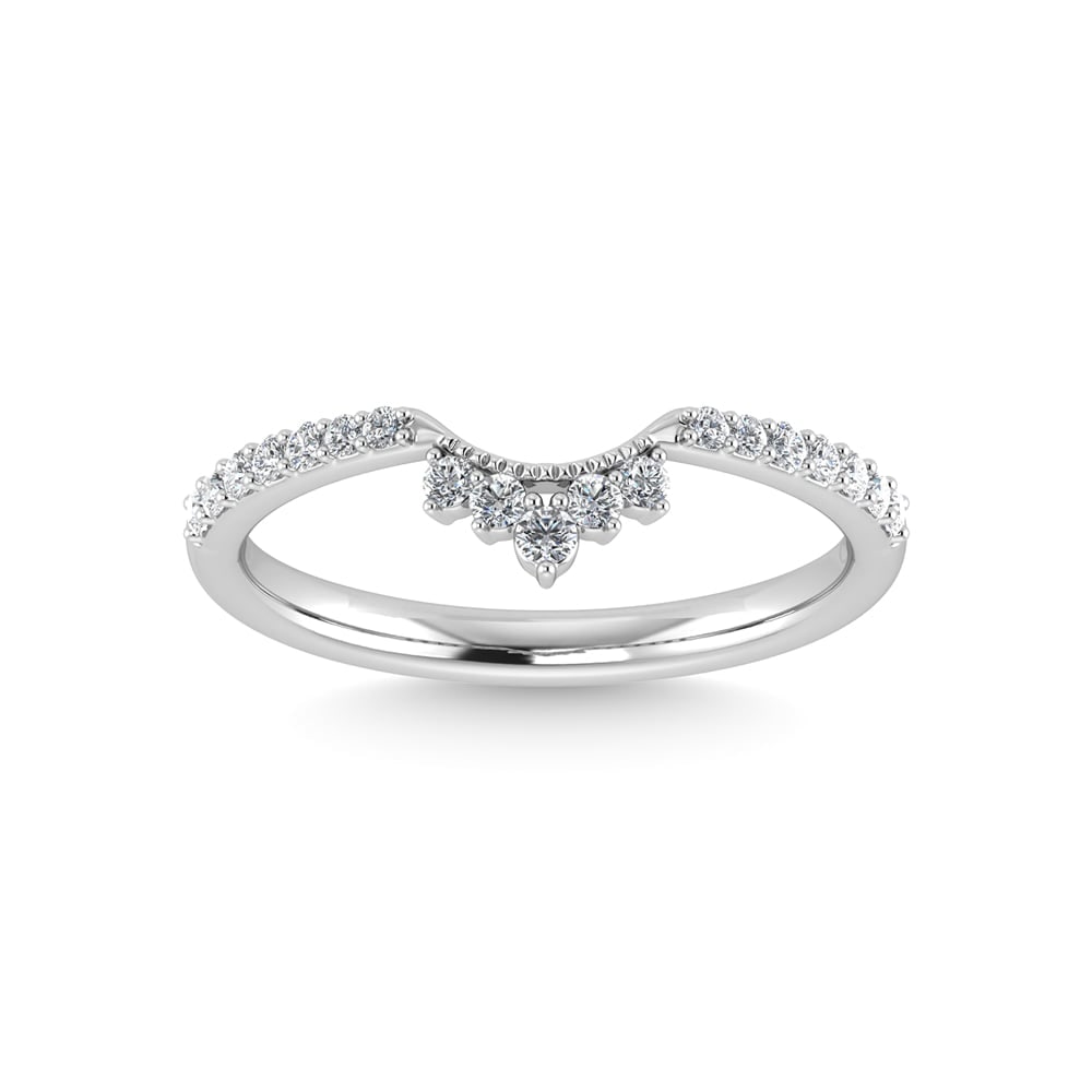 14K White Gold Diamond 1/5 Ct.Tw. Chevron Band: 14K White Gold Diamond 1/5 Ct.Tw. Chevron Band 14k White Gold Stone Color: G-h Stone Clarity: I1 Each ring is presented in standard size 6.5. Complimentary resizing is available between sizes 510 (in 