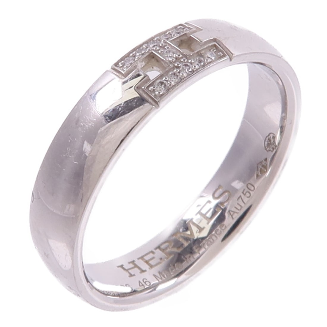 Hermes Ever Herakles 18K White Gold Diamond Ring Size 3.75 (1 of 6)