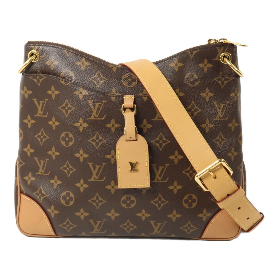 Louis Vuitton Odeon NM MM Monogram Shoulder Bag M45355 Brown: Louis Vuitton Odeon NM MM Monogram Shoulder Bag M45355 Brown Louis Vuitton Odeon NM MM shoulder bag in brown Monogram PVC coated canvas. This women's shoulder bag features a magnetic exterior pocket, 